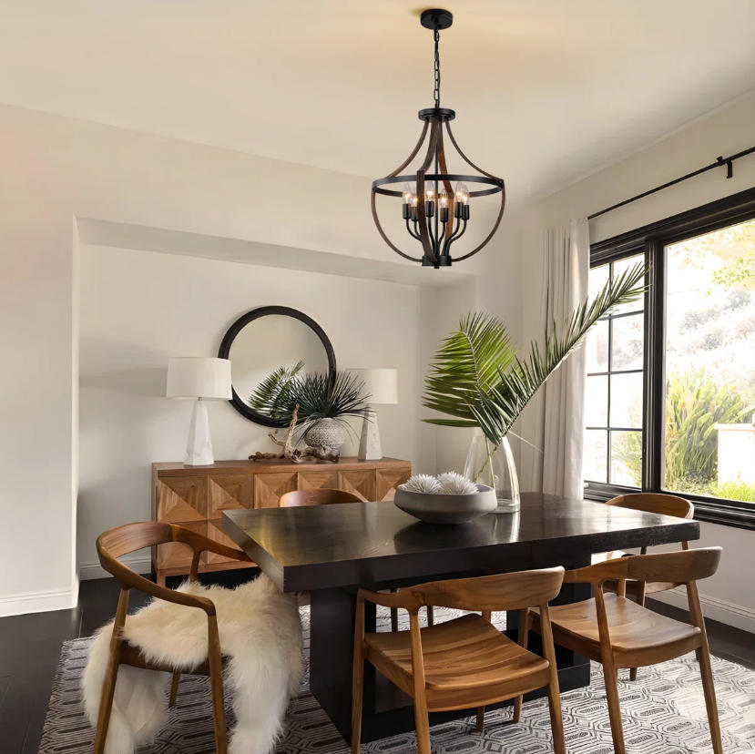 P250900 6 - Light Dimmable Black Brown Bowl Pendant Light Fixtures (9)