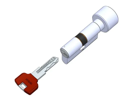 Snake groove key cylinder lock knob sided