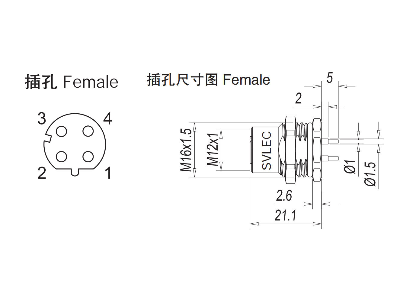 M12 plate connector after installation