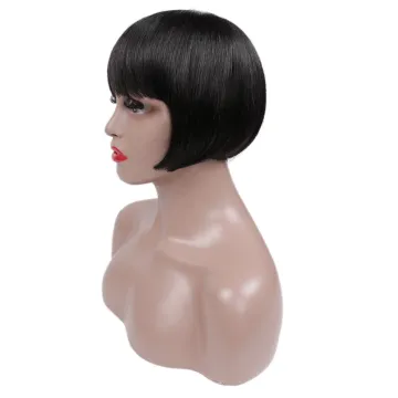 Wholesale Straight 100% Human Hair BOB Wigs With Fringe