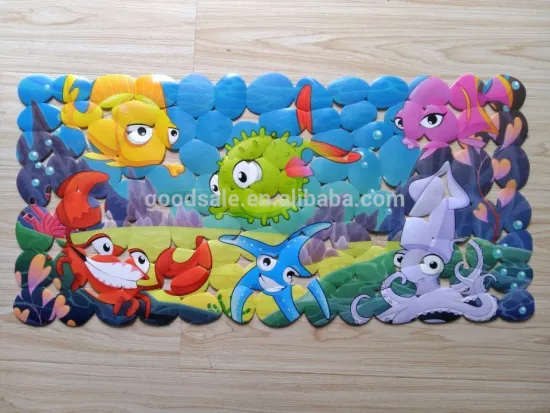 New desgin colorful printing PVC anti-slip bath mat