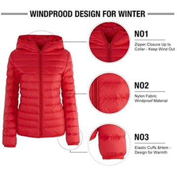 Women Lightweight Down Jacket Hooded