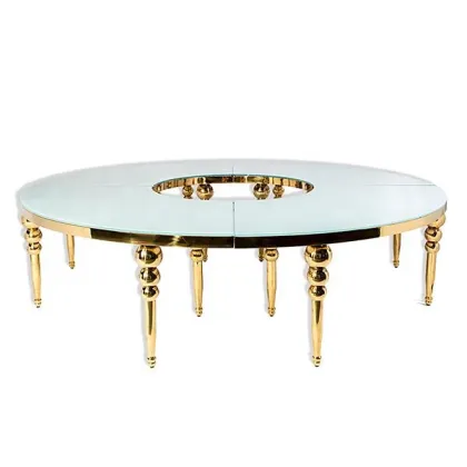 Modern High-Quality Glass Top S Shape Wedding Dining Table