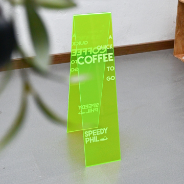 Chartreuse Acrylic A-Type Floor Standing Reminder Signs for Stores