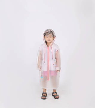 All season child outdoor hiking Waterproof color customized translucent single person TPU raincoat