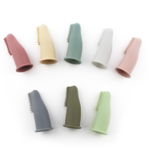 Brosses à dents de doigts de silicone de qualité alimentaire