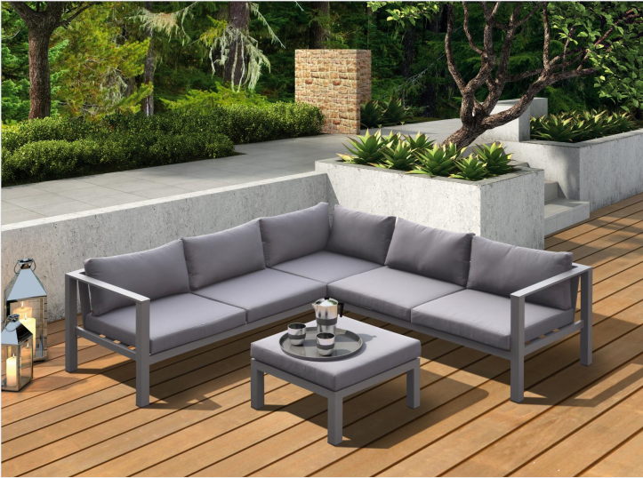 Dunkelgrau Aluminiumsofa Set