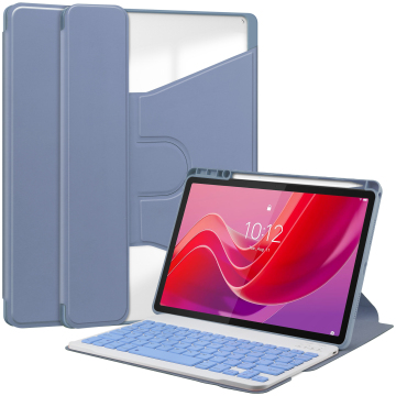 360度回転革ケースワイヤレスキーボードLENOVO XIAO XIN PAD 2024（TB331FC） / TAB M11用のペンホルダー付きキーボード