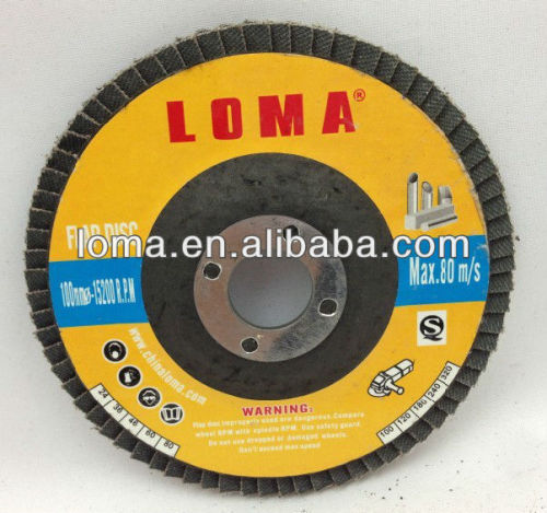 high quality abrasive zirconia metal flap disc 4inch