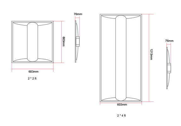 LED Toffer Dimmensions