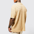 पुरुषों की बुना हुआ वी-गर्दन छोटी आस्तीन आकस्मिक टी-शर्ट