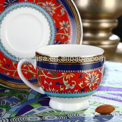 100CC Luxury Fine Bone China Chinese Porcelain Red Cup of Grand Banquet