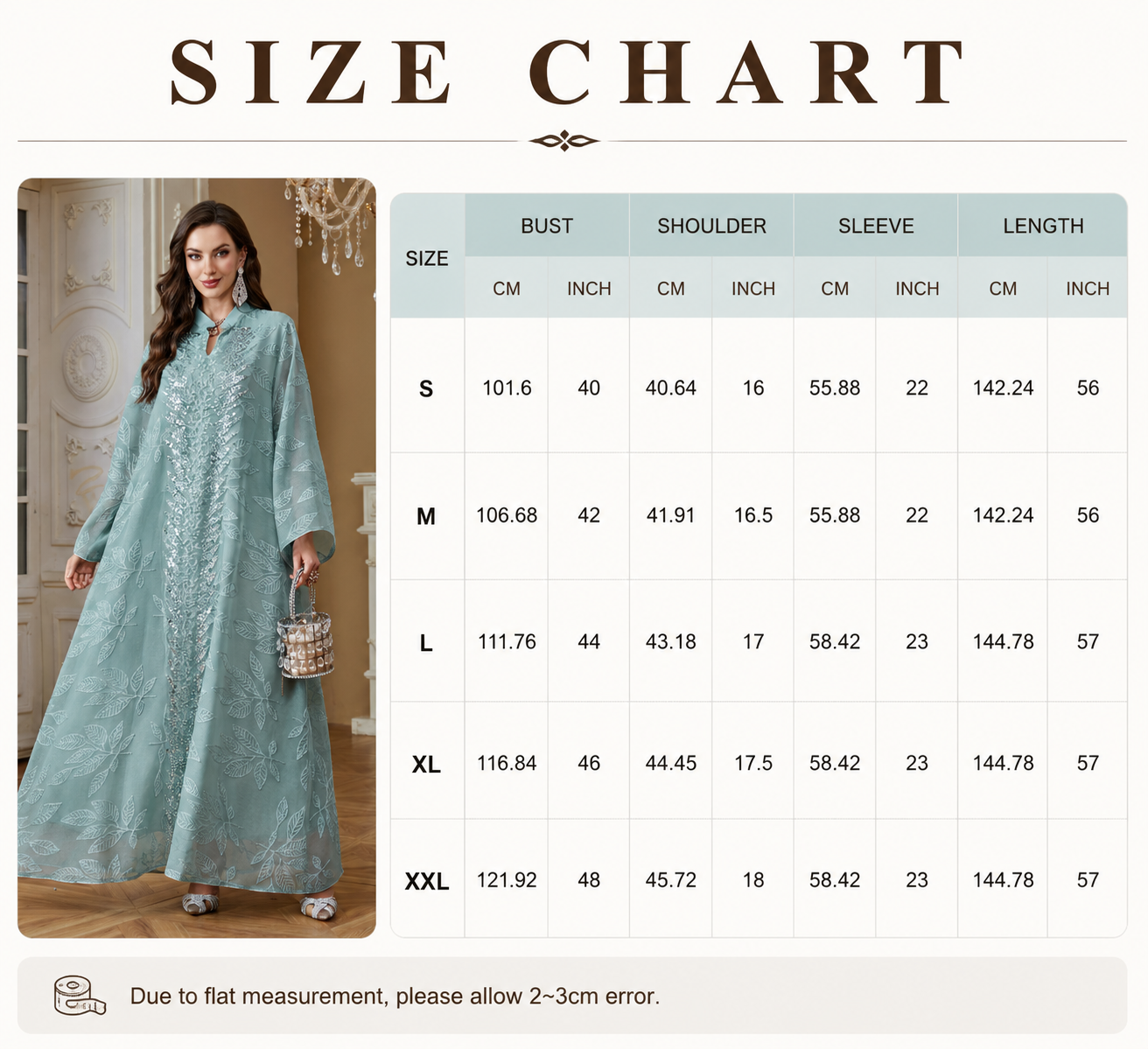 Sequin Embroidered Mesh Abaya Front View