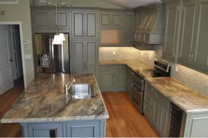 Kitchen quartz stone countertop customized