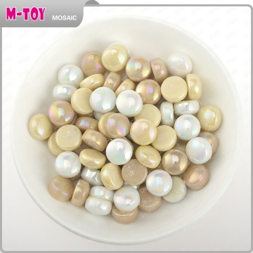 SR17 DIY yellow glass mosaic tile,round shape mosaic tile