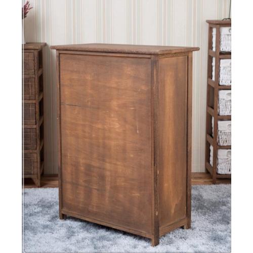 Recyclable Wooden Storage Cabinet Wicker Basket Drawers