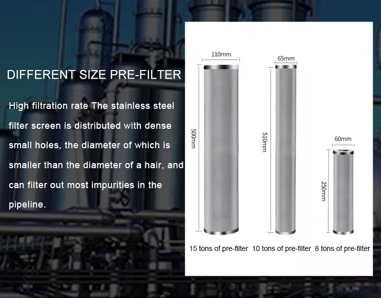 different size pre filter stainless steel filter screen