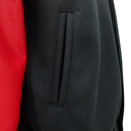 Custom Men Embroidered Woolen Leather Sleeve Varsity Jacket