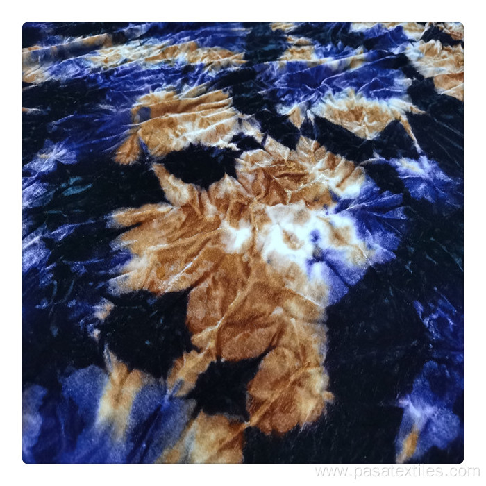 Custom velvet printing tie-dye fabric for dress