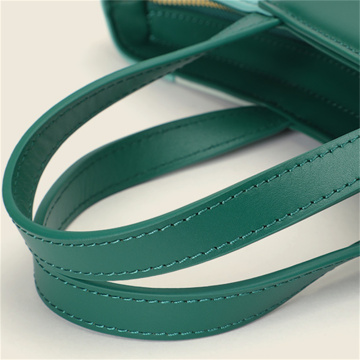 Unique Design Green Leather Fan-shaped Handbag