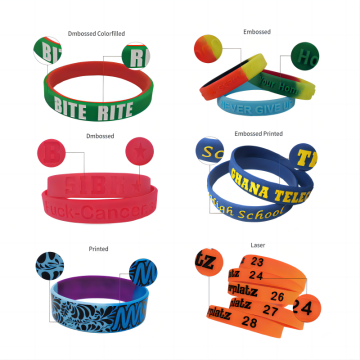 Personalized Embossed Rubber Silicone Wristband Bracelet with Custom Logo