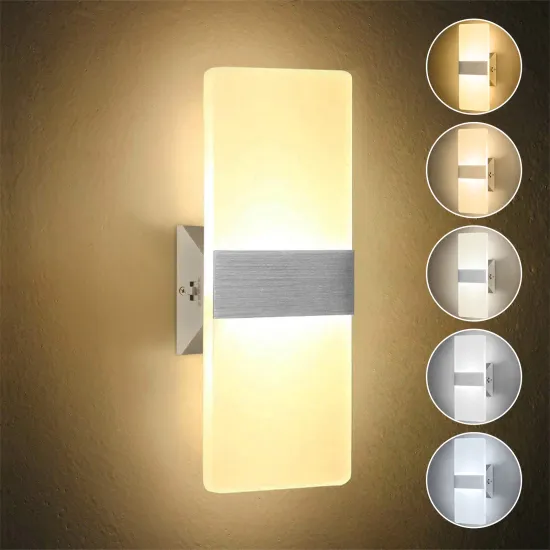 Indoor IP20 LED Wall Light - 12W, 5CCT, Up and Down, Aluminum Decorative