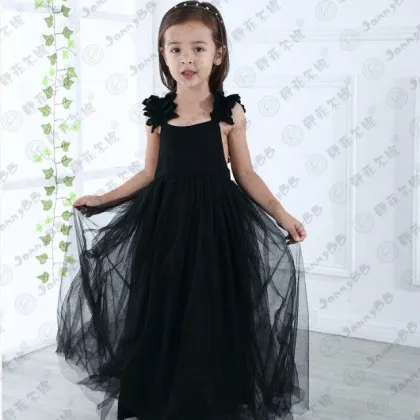 black couture ball gown flower girl dress