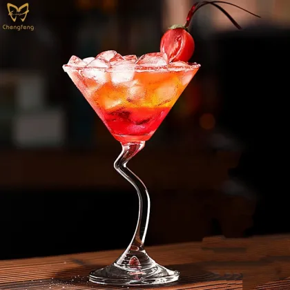 Z-Shaped Stem Martini Cocktail Glasses