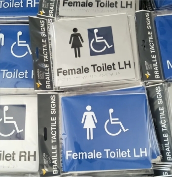 Sesuaikan Tandatangan Tandas Uniseks Abs Braille