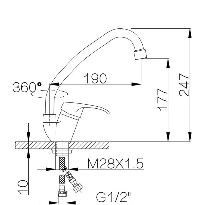 Single Lever Electroplated Sink Mixer Tap
