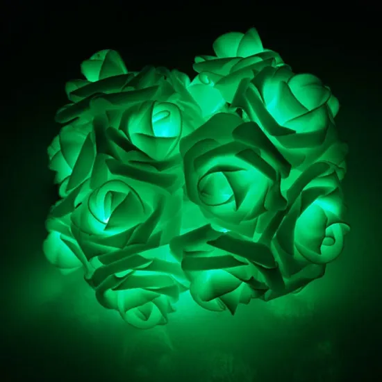 Green Led Rose Flower String Party Light