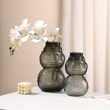 Factory Wholesale Modern Simple Gourd Shape Glass Vases