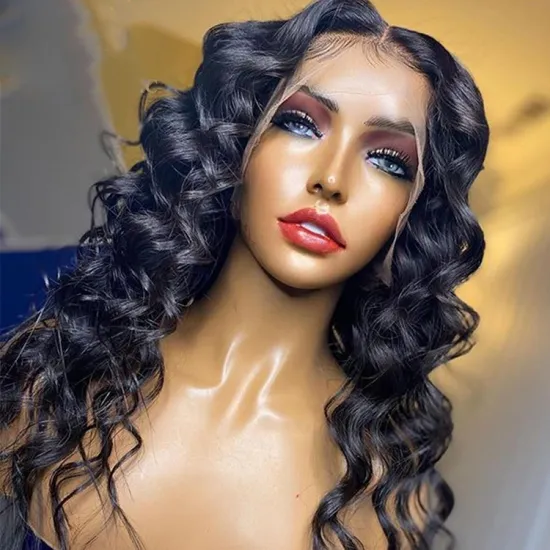 Raw Virgin Cuticle Aligned Hair Wigs Vendors Brazilian Hair Wigs Loose Wave Lace Front Wig