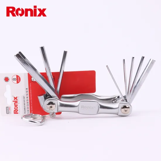Ronix Hand Tool Hex Screw Wrench Hex Key Set 8pcs RH-2040
FOLDING HEX KEY SET (8 pcs) – RH-2040