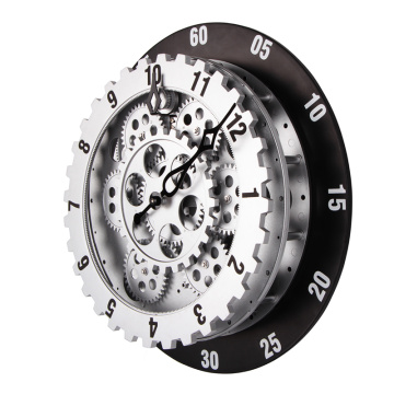 Large Grey Wall Clock Battery Powered Wall Clock