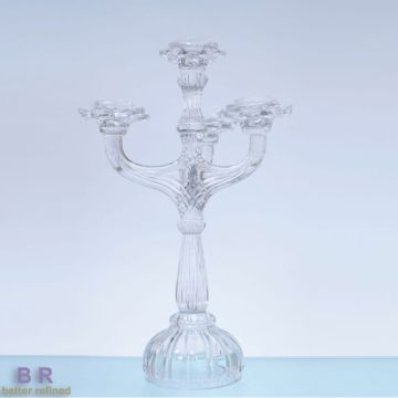 Crystal Glass Candelabra Candle Holder