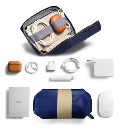 Leather Tech Accessories Organizer Pouch - Custom LOGO Tech Kit Carrying Bag