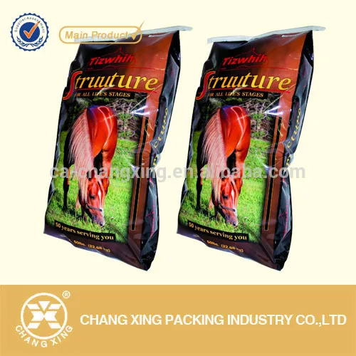 Horse/Bird/Cat/Dog/Cow Flat Bottom Side Gusset Chicken Plastic Pet Food Bag/Pouch