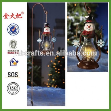 metal snowman candle lantern
