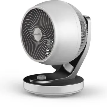Fashionable Turbo Fan Air Circulator" could be condensed to "Turbo Fan Air Circulator - Fashionable Design" for a search engine title. However, if you want a more concise version, you might consider:

"Fashionable Turbo Fan Circulator
