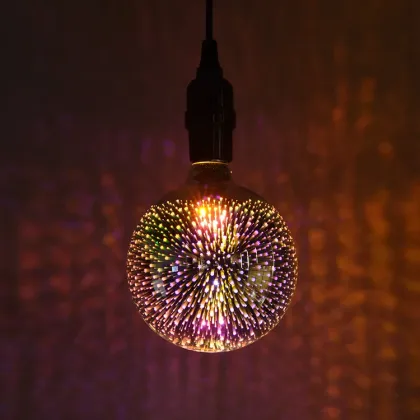Festive Fireworks: Colorful 3D Glass LED Bulbs