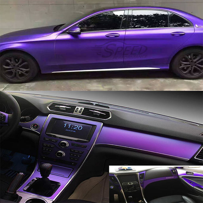 Matt Chrom Purple Car Vinyl Wrap Film 1,52 m x 18m neu positionierbar 0