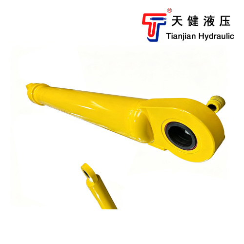 Cilindro hidráulico amarillo de servicio pesado