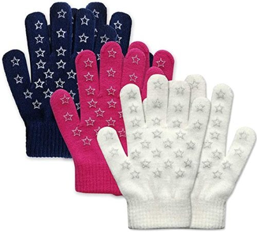 Recycled Adult Warm Stretchy Knit Gloves One Size