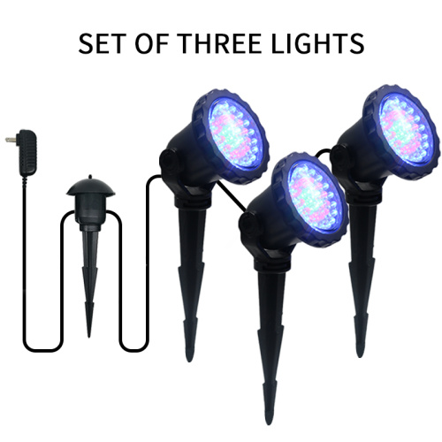 TRI-COLOR Auto Changing Light Light Outdoor With Spike