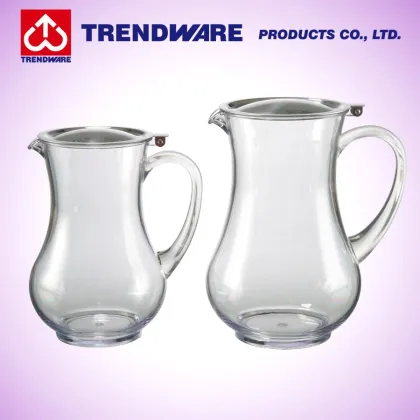 Restaurant SAN Plastic Water Pitcher with Stainless Steel Lid