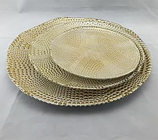 Plating Set Of 3 Gold Glass Charger
