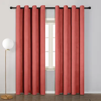 High Quality Luxury Custom Solid Pattern Yarn Dyed Red Velvet Curtain