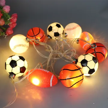 Different design cute battery operated sport ball glass festive christmas decoration led lights string
