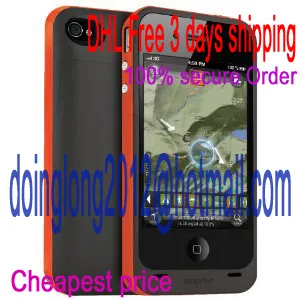 wholesale Mophie Juice Pack Plus Case and Rechargeable Battery for iPhone 4S Orange